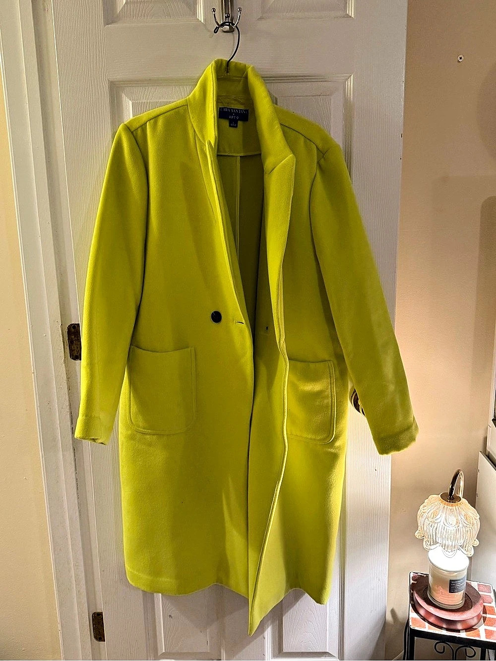 CARA SANTANA Apt. 9 + Cara Santana Trench Coat Yellow Trench Coat Like New